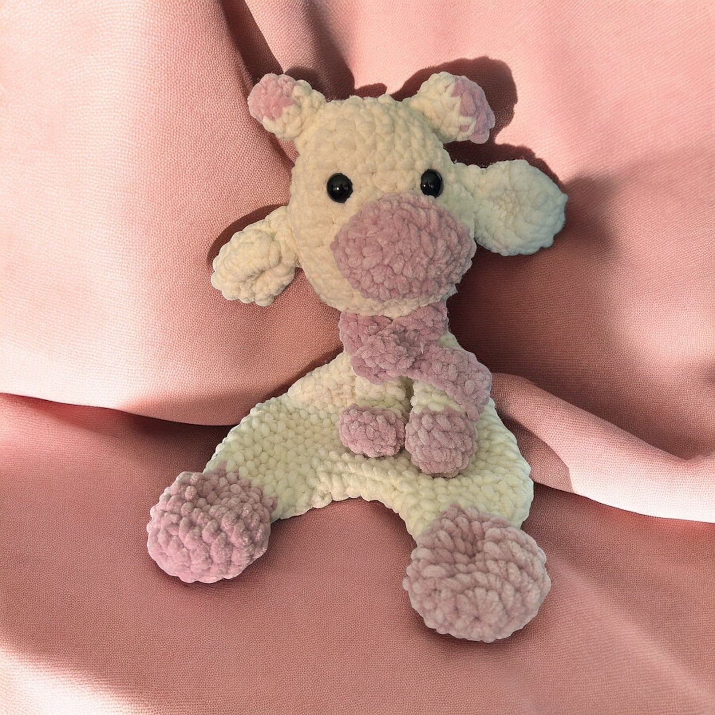 Kuschelgiraffe aus Chenillewolle – ca. 38 cm – in Rosa oder Petrol