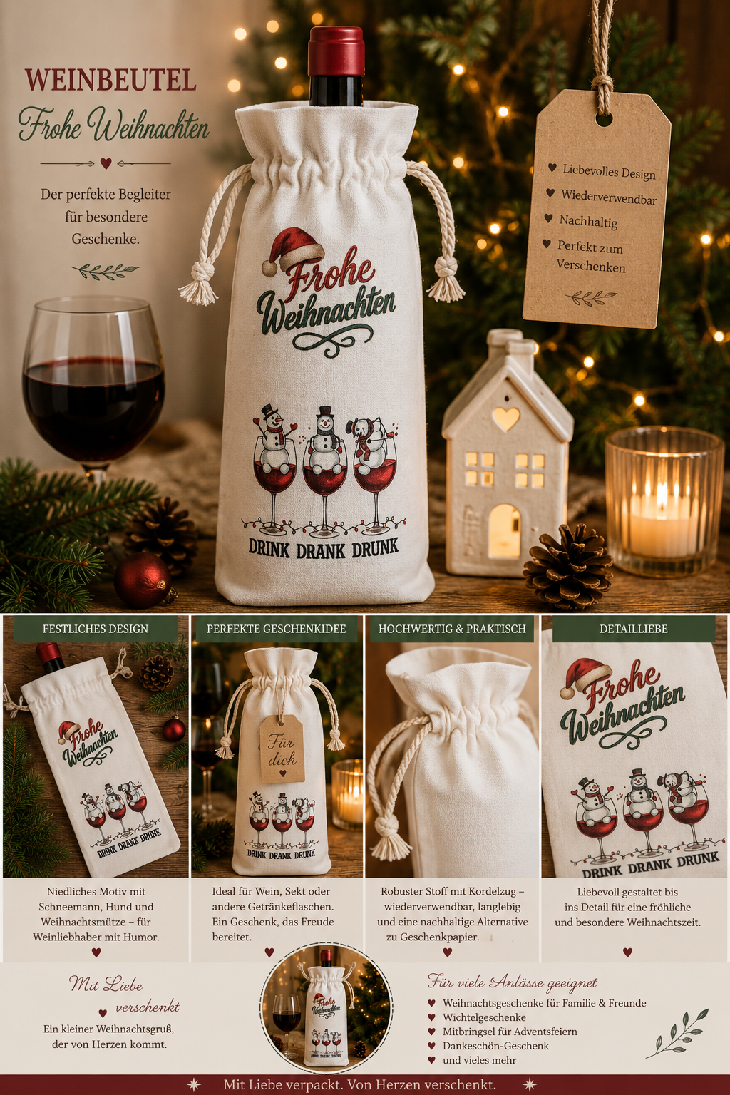 Geschenkbeutel Flasche