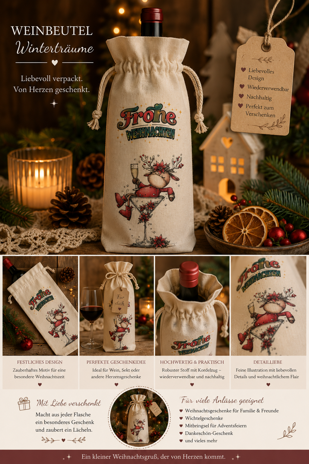 Geschenkbeutel Flasche