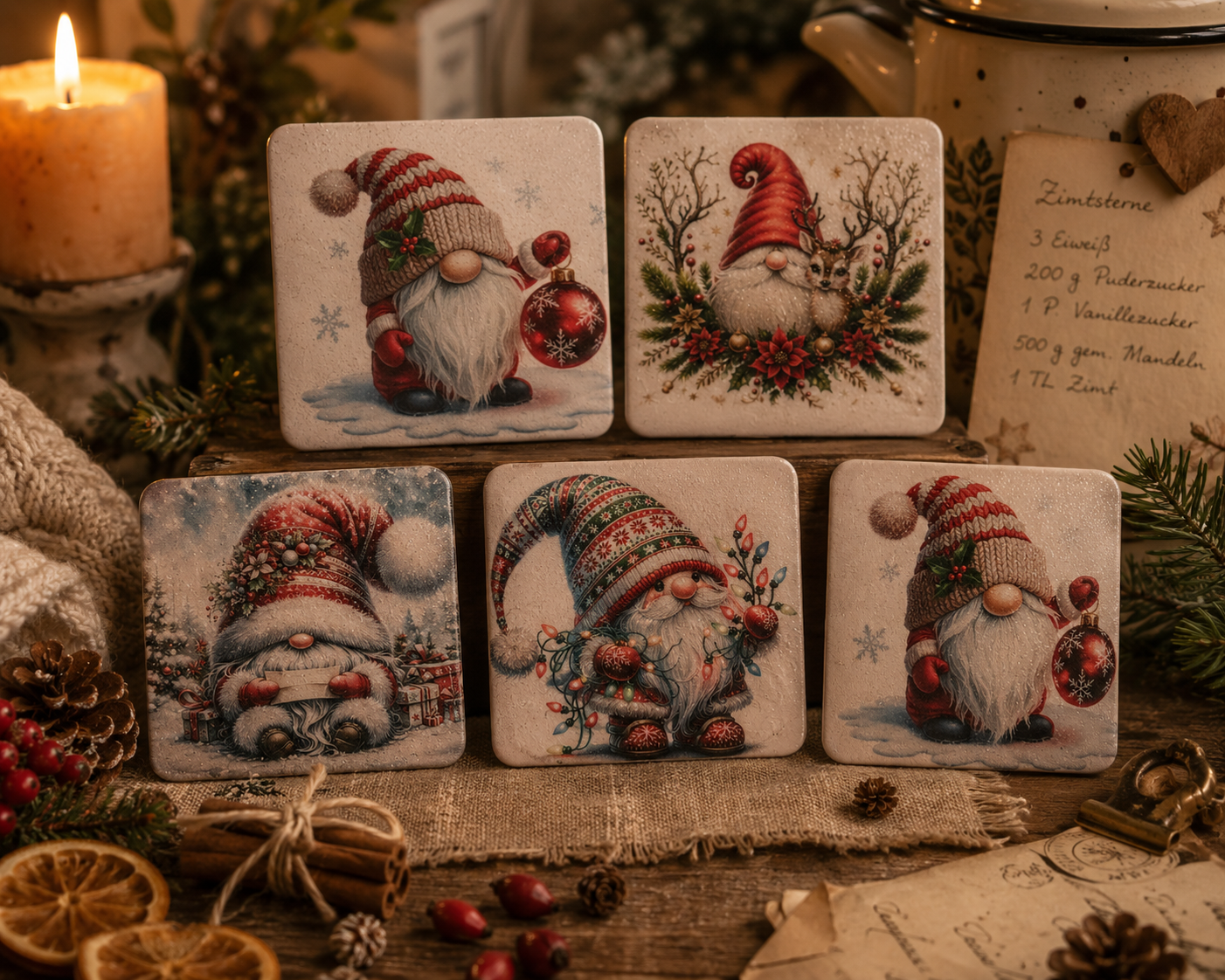 ✨ Kühlschrankmagnete – Humorvoll, weihnachtlich & einfach zum Verlieben! (55 mm x 55 mm) ✨ 5er Set