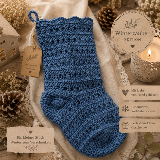 Gehäkelte Geschenksocke „Winterzauber“