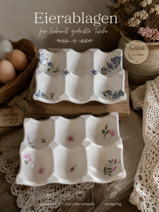 🌿 Florale Eierablage aus Raysin – für 6 Eier